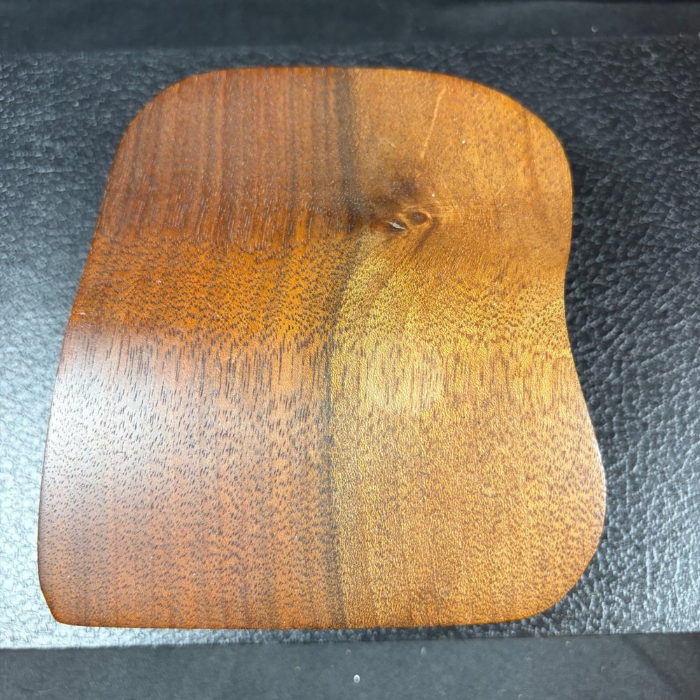 Vintage California Black Walnut Hand Carved Wave Lid Trinket Box Studio Wood Art